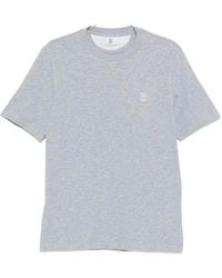 Brunello Cucinelli - Crew-Neck T-Shirt With Logo - Lyst