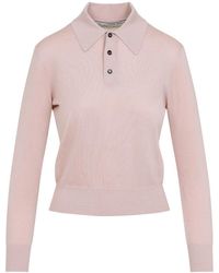 Bottega Veneta - Long Sleeve Polo Top - Lyst