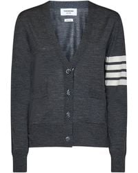 Thom Browne - Dark Wool Cardigan - Lyst