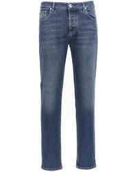 Brunello Cucinelli - Logo Embroidery Stretch Jeans - Lyst