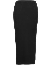 McQueen - Mcqueen Ribbed Midi Skirt - Lyst