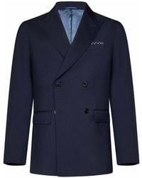 Low Brand - Tropical Wool Double-Breasted Blazer - Lyst