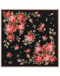 Dolce & Gabbana - Roses Bouquet Print Silk Foulard - Lyst