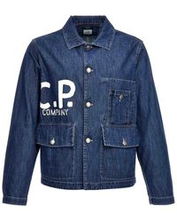 C.P. Company - Logo Denim Jacket - Lyst