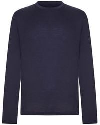 Herno - Crew Neck Long Sleeved Sweater With Tone-On-Tone Logo - Lyst