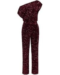 Elisabetta Franchi - Chenille Jumpsuit Embroidered With Sequins - Lyst