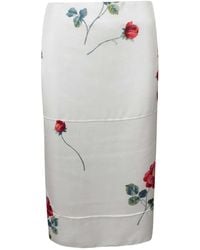 N°21 - Pencil Skirt With Floral Print - Lyst