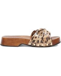 Ganni - Low Clogs With Animalier Band - Lyst