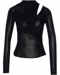 Self-Portrait - Long Sleeve Knit Top - Lyst