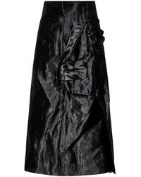 Maison Margiela - Midi Skirt In Wrinkled Fabric - Lyst