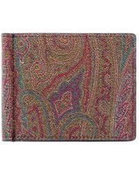 Etro - Coated Paisley Jacquard Canvas Bifold Wallet - Lyst