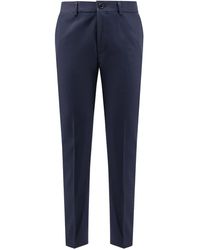 BOSS - Cotton And Silk Trousers - Lyst