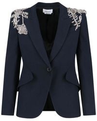 McQueen - Single -Breasted Blazer With Decorations - Lyst