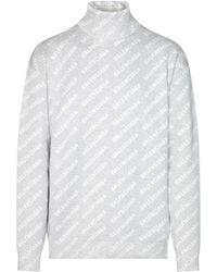 Balenciaga - Logo-intarsia Roll-neck Jumper - Lyst