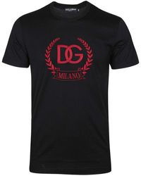 Dolce & Gabbana - Cotton Jersey T-shirt With Dg Logo - Lyst
