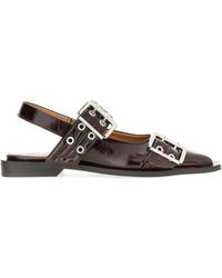Ganni - Ballerina With Buckle Sandal - Lyst