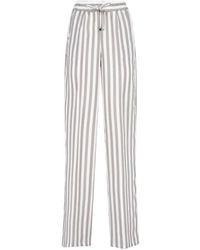 Kiton - Wide-Leg Vertical Striped Silk Trousers - Lyst