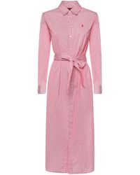 Polo Ralph Lauren - Striped Shirt Dress With Belt - Lyst
