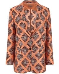 Alberto Biani - Tie Print Blazer - Lyst
