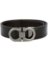Ferragamo - Smooth Leather Reversible Gancini Belt - Lyst