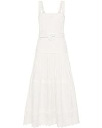 Rebecca Vallance - Kahlia Ivory Linen Blend Midi Dress - Lyst