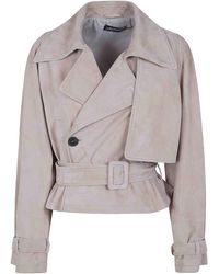 DR. HOPE - Suede Mini Trench - Lyst