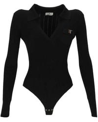 Elisabetta Franchi - Body Tricot Nero - Lyst