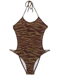 The Attico - Dark E Dark One-Piece Swimsuit - Lyst