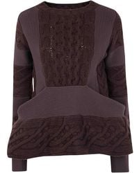 Sacai - Wool Knit Round Neck Pullover - Lyst