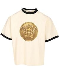 Versace - Cotton Jersey T-Shirt With Print - Lyst
