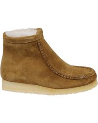 Clarks - Wallabee Hi Suede Leather Boots - Lyst