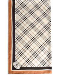 Burberry - Check Silk Scarf With Pebble - Lyst