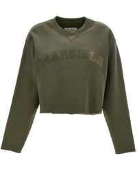 Maison Margiela - Logo Embroidery Cropped Sweatshirt - Lyst