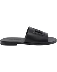 Dolce & Gabbana - Logo Slide Sandals - Lyst