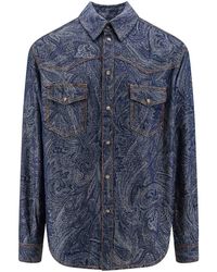 Etro - Cotton And Linen Shirt With Iconic Print - Lyst