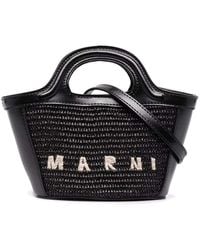 Marni - Raffia And Leather Tropiacalia Micro Satchel Bag - Lyst