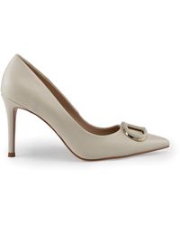 Twinset - Leather Pumps With Oval-T Logo - Lyst