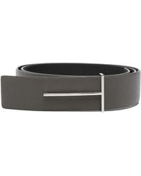 Tom Ford - Soft Grain Leather Reversible Slim T Belt - Lyst