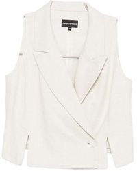 Emporio Armani - Cotton Blend Blazer Jacket - Lyst