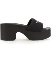 Alexander Wang - Slide Platform Sandals With Logo - Lyst