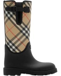 Burberry - Rubber Marsh Stamp High Boots - Lyst