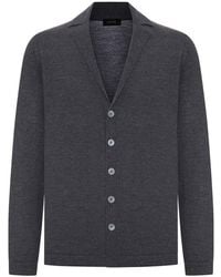 Nome - Fine Knit Cardigan With Lapel Collar - Lyst