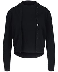 Canessa - Cashmere Buttoned Crop Cardigan - Lyst