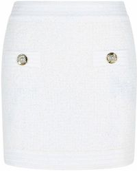Balmain - Cotton Blend Miniskirt - Lyst