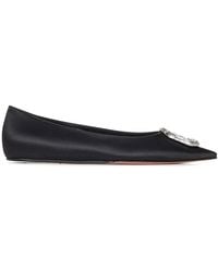 AMINA MUADDI - Camelia Flat Silk Satin Ballet Flats - Lyst