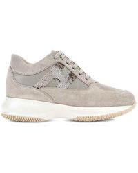 Hogan - Interactive Suede Sneakers With Sequins - Lyst