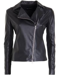 Emporio Armani - Leather Biker Jacket - Lyst