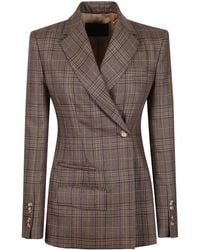 Dondup - Checked Double-Breasted Blazer - Lyst