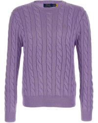 Polo Ralph Lauren - Cotton Braided Sweater - Lyst