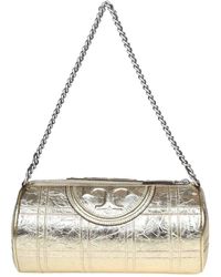 Tory Burch - Fleming Cylinder Bag In Metallic Leather - Lyst